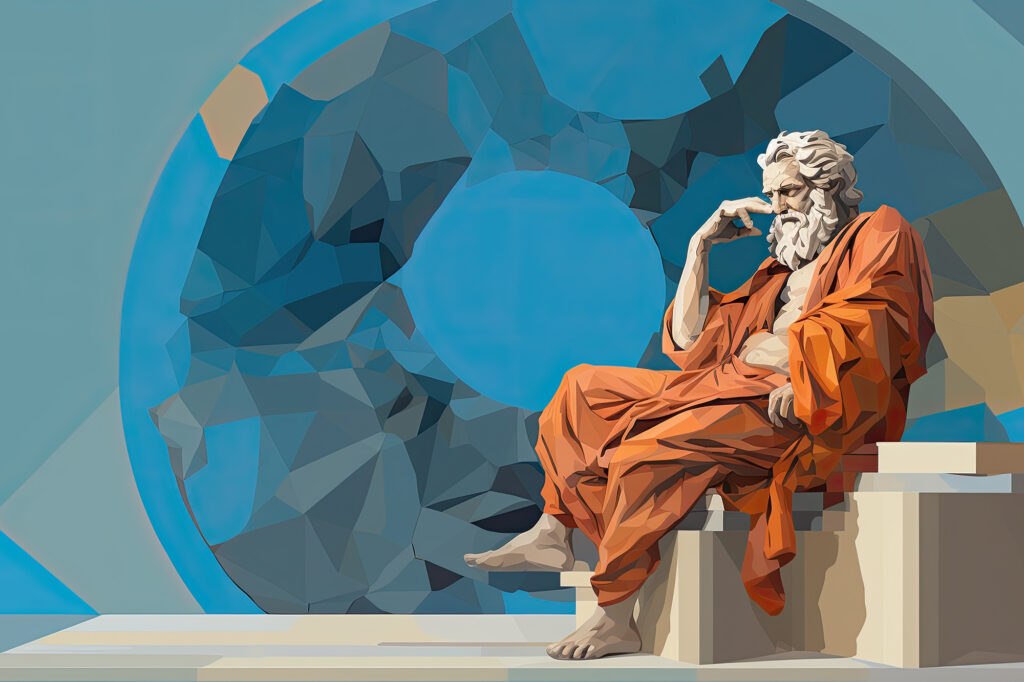 Platon in einem modernen Gemälde